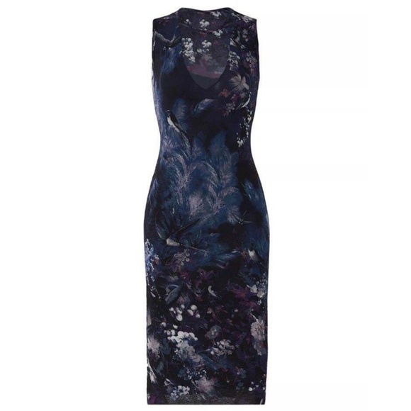 Fuzzi Hummingbird Print Tulle Cocktail Dress - NWT - Picture 3 of 8